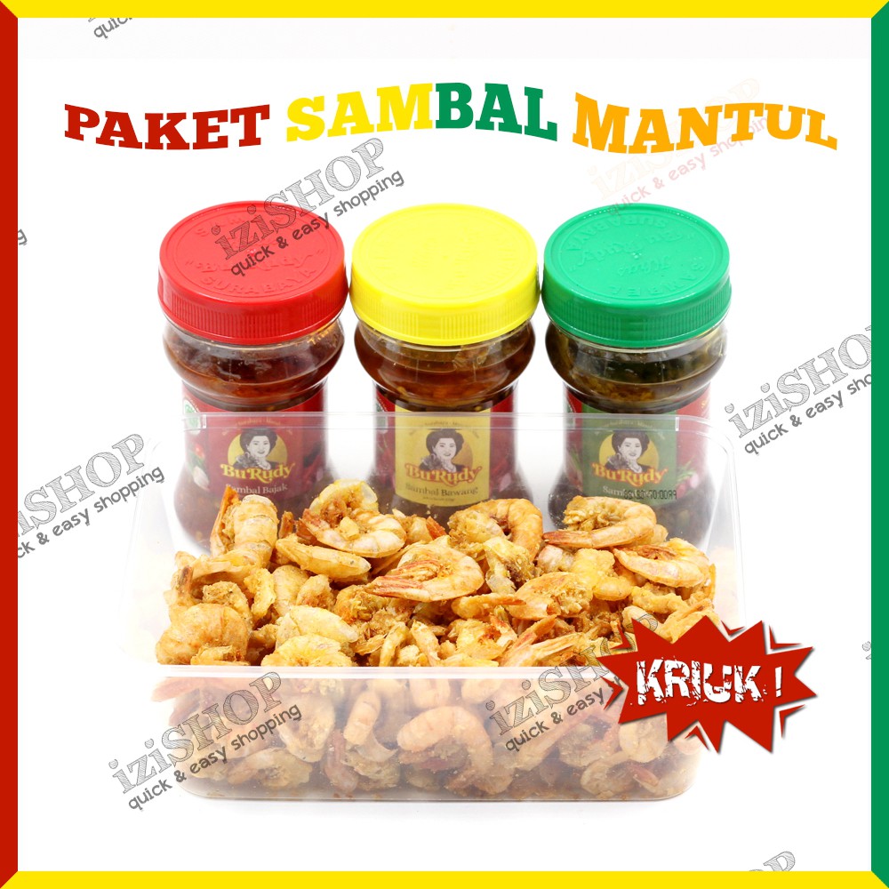 

Paket Sambal Mantul - SAMBAL BAWANG BAJAK IJO & UDANG CRISPY Cup Besar