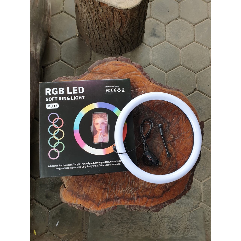 Ring Light RGB Rainbow MJ33 33CM + TRIPOD BESI