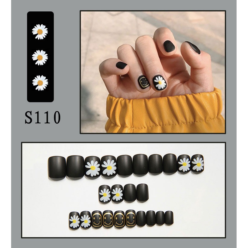 24PCS/SET Simulasi Lem Alpukat Memakai kuku palsu R Perawatan Kuku Palsu-S110