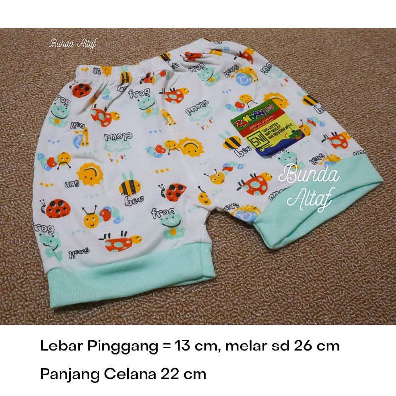 3 pcs Celana Bayi Pendek Motif 0-3 bulan SNI Lembut  [ Bunda Altaf ]