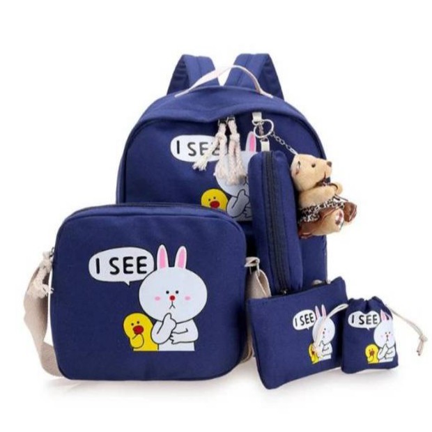 RANSEL 4IN1 ISEE / RANSEL MURAH / RANSEL ANAK/ RANSEL SEKOLAH / TAS PUNGGUNG MURAH / BACKPACK MURAH