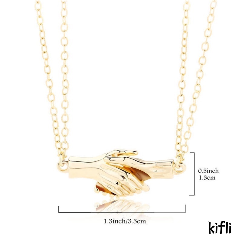 2 pcs,Jabat Tangan Beberapa Kalung,Rantai Klavikula,untuk Wanita dan Pria Hadiah