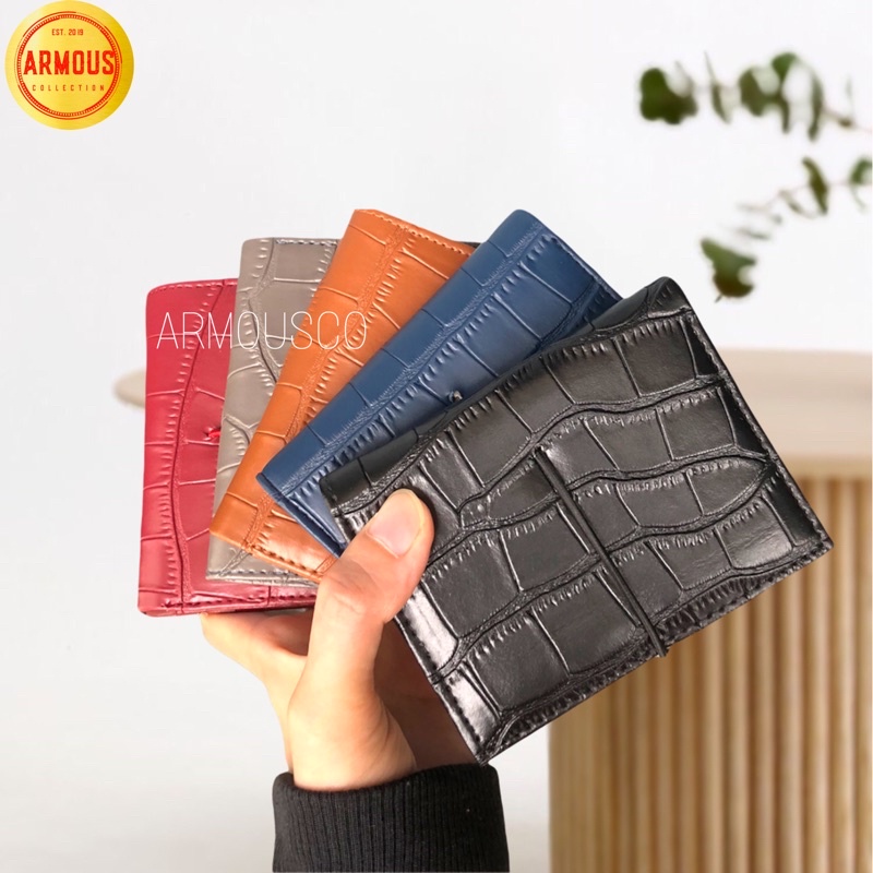 DOMPET KARTU CARD HOLDER MOTIF CROCO PENGAMAN KARET TERBARU