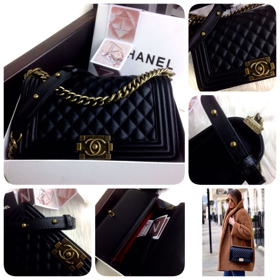 TAS WANITA-TAS IMPORT- CHANEL BOY Caviar Leather Bag CAV8811