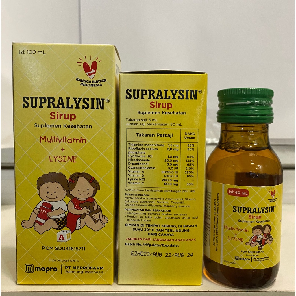 Supralysin Sirup 100 ml &amp; 60ml / Suplemen Makanan / Multivitamin