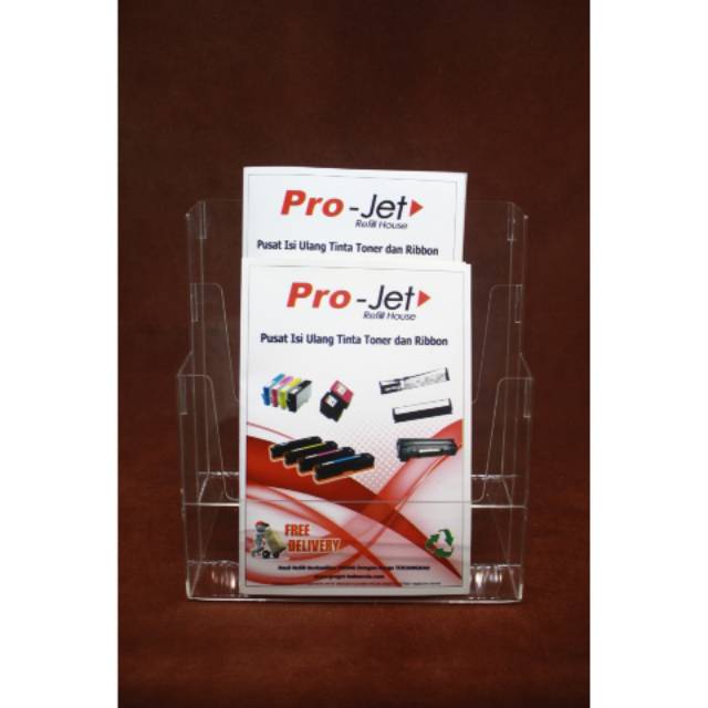 

Acrylic tempat display Brosur vertikal A5 3susun