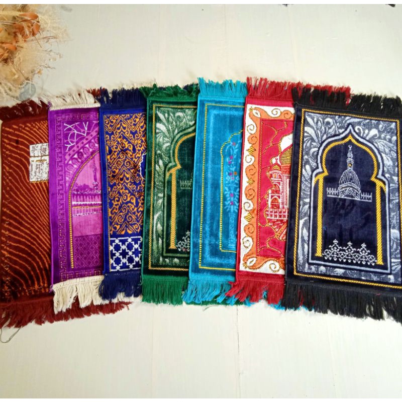 Sajadah anak/sajadah kecil muka travel turki bludru ukuran 35x65 cm-7