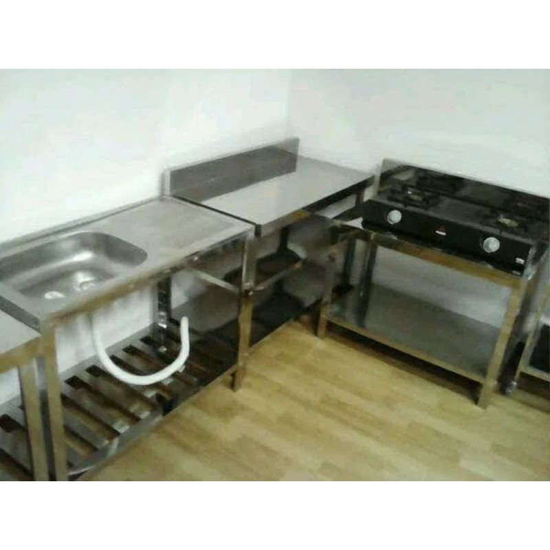 Paket Kitchen Set (1 Meja Kerja - 1 Meja Kompor dan 1 Bak Cuci Piring)