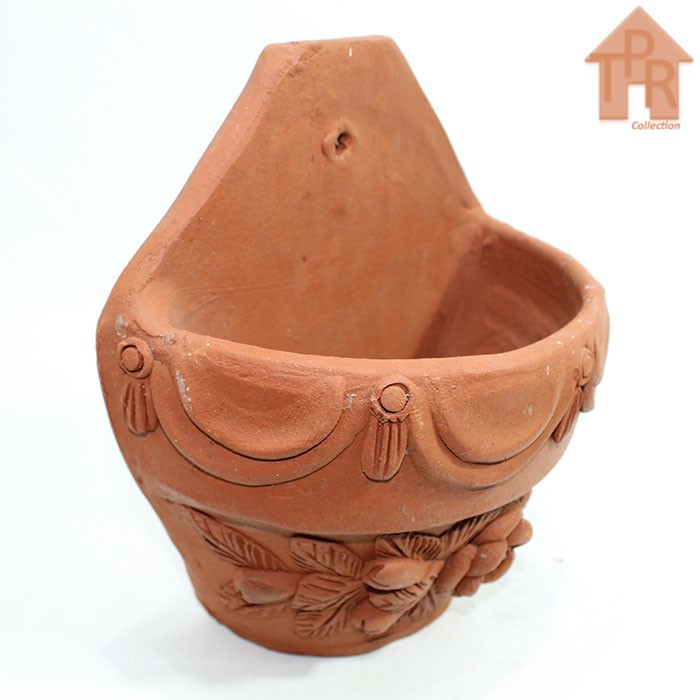 Terakota | Pot Bunga / Pot Tempel Tanah Liat / Pot Ornamen Bunga T25