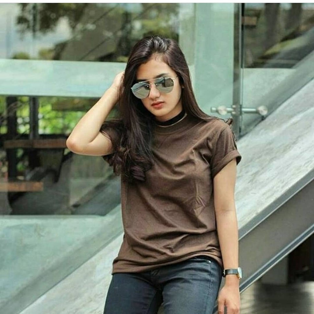 TSHIRT WANITA  KAOS  POLOS WANITA  CHOCO MISTY COKELAT MISTY 