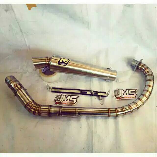 Knalpot RCB leher full cacing C buat mx fu vixion tiger gl mp cbr byson sonic dll