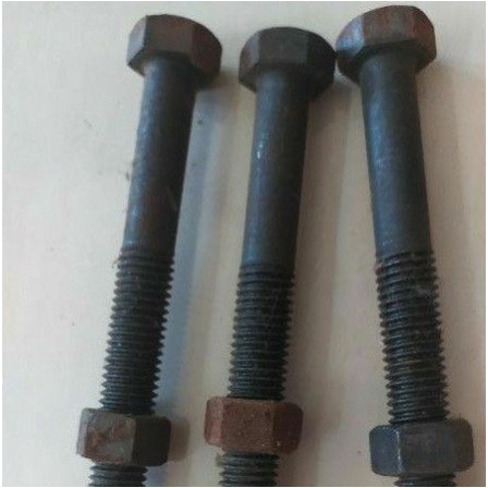 Baut UNC 5/8 x 5" Inch Mur Besi Hitam Kunci 24 Panjang 12.5 CM