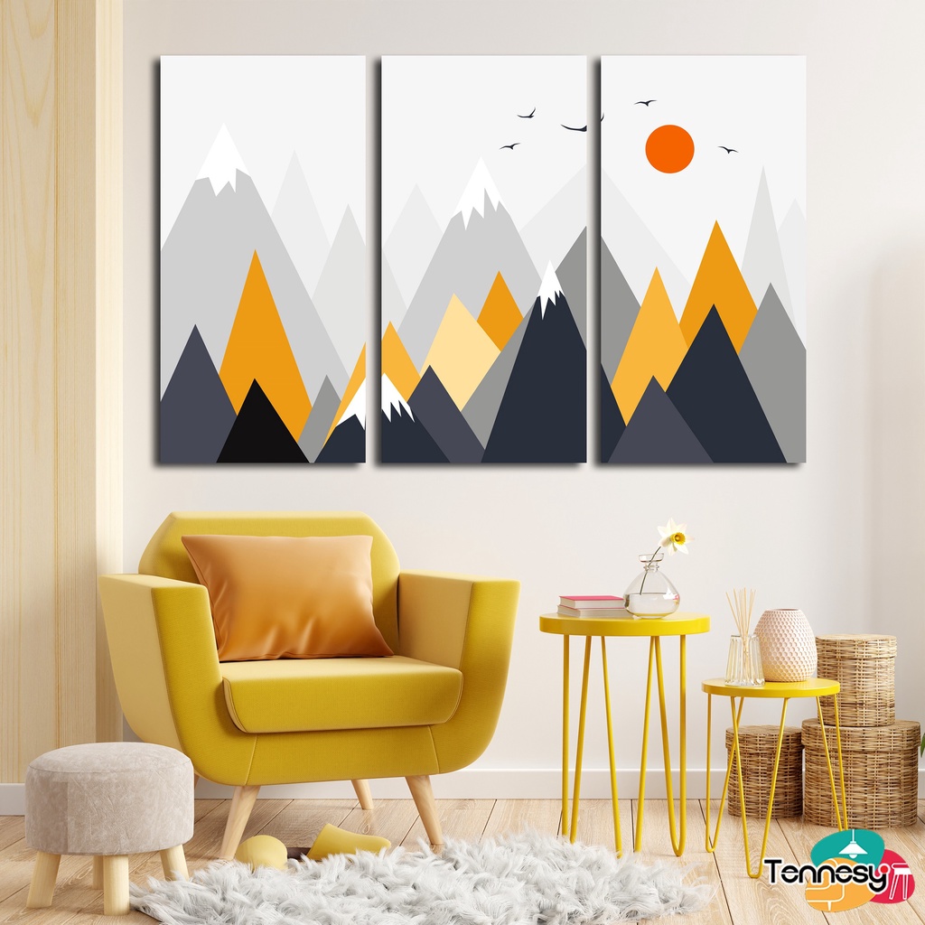 HIASAN DINDING GUNUNG MOUNTAIN SET 20x40CM WALL DECOR DEKORASI DINDING PEMANDANGAN