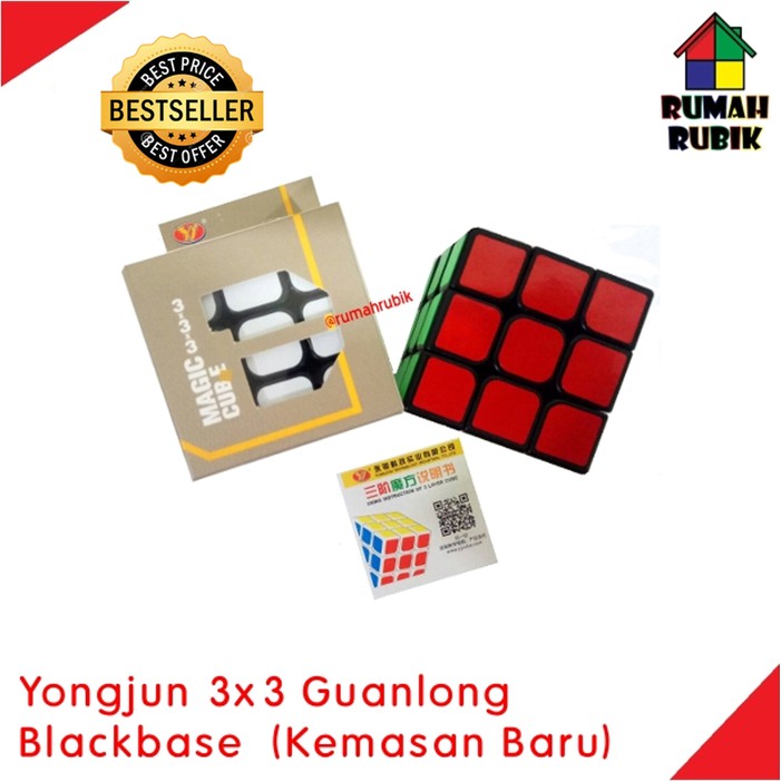 Rubik Yongjun 3x3 / Rubik 3x3 / Rubik Murah / Rubik Guanlong - BLACKBASE barang berkualitas