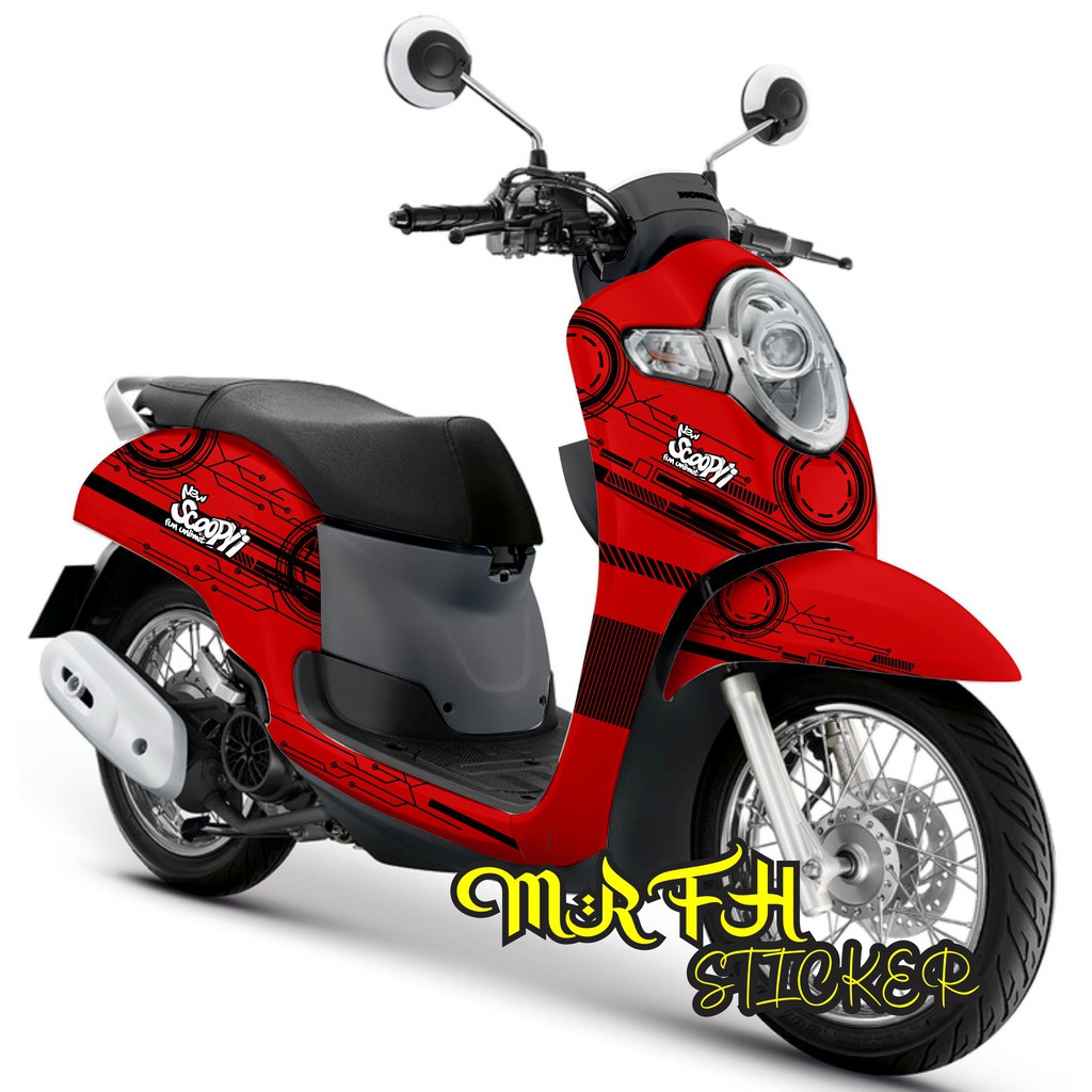 Decal scoopy full body Full Blok Decal Scopy Dekal New Fi 2017 2018 2019 2020 grafis merah