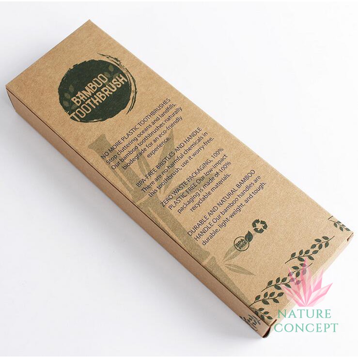 Bamboo Toothbrush Sikat Gigi Bambu Ekonomis - Harga per 1 box isi 4 pc