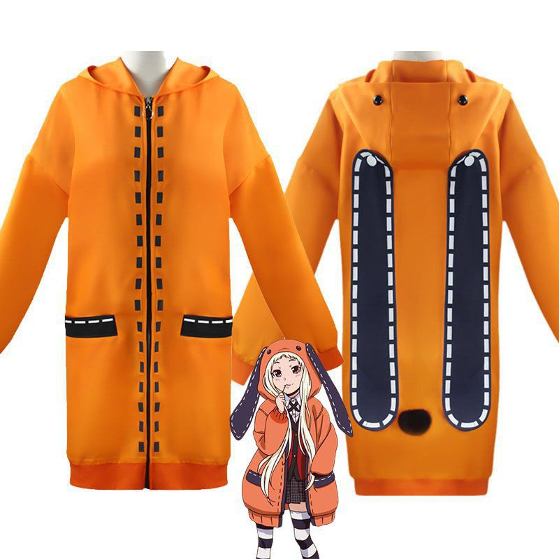 Runa Yomozuki Hoodie Coat Kakegurui Compulsive Gambler Rune Rabbit Jacket Coal Jaket Kelinci Cosplay