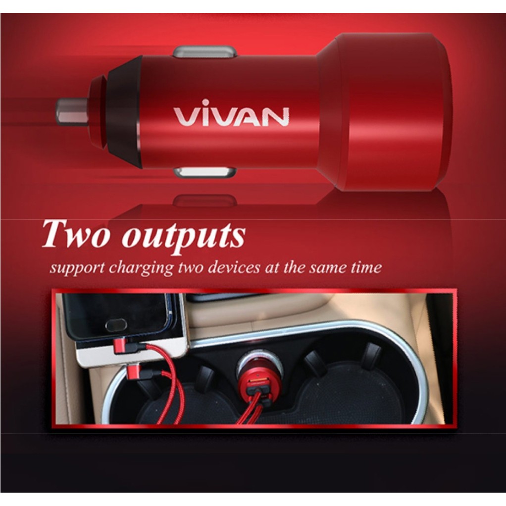 Charger Mobil Vivan Quick Charge 2 Usb - Car Charger Dual Usb CQ01S