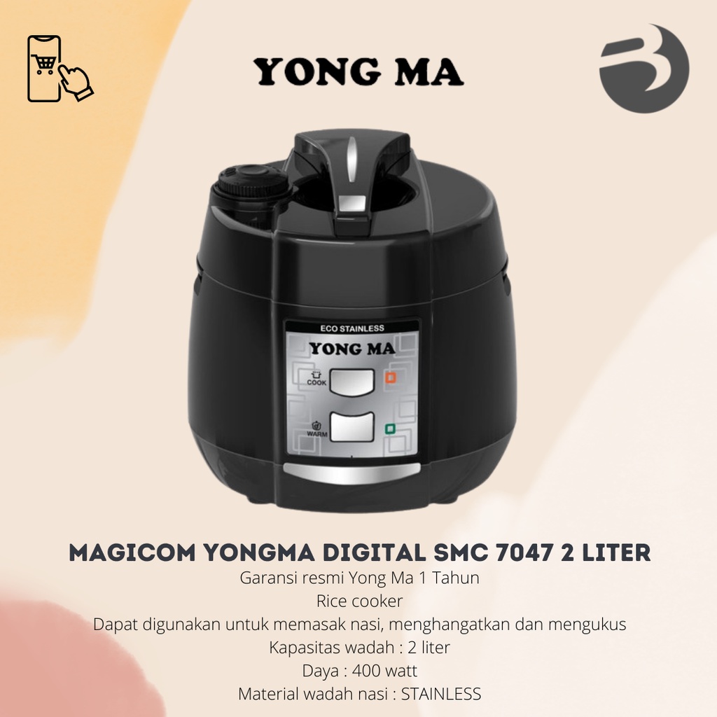 MAGICOM / RICE COOKER YONG MA PANCI STAINLES 4053/SMC7073-