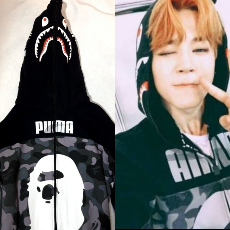 BTS Park Jimin Hoodie Jacket BapexPuma shark (PRELOVED)