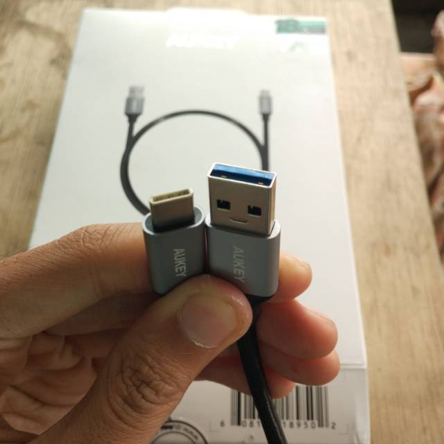 AUKEY Braided Nylon Kabel USB 3.0 ke USB TypeC panjang 0.3m