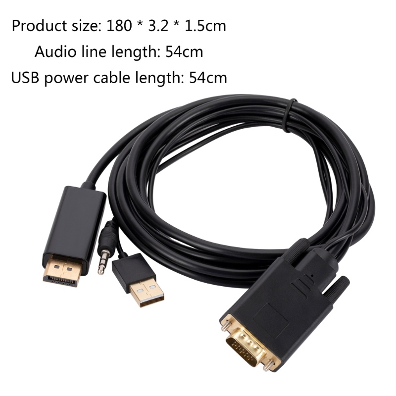 Zzz Kabel Transmisi DisplayPort VGA Ke DP Panjang 6ft / 1.8m