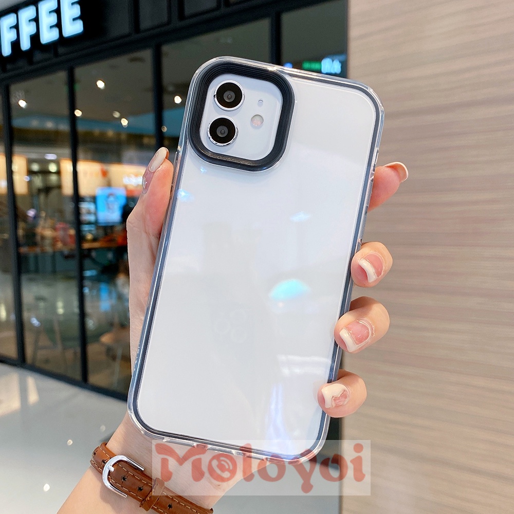 Soft Case TPU Transparan Warna Polos Untuk IPhone 7 8 Plus XR 13 12 11 Pro MAX X XS MAX SE 2020