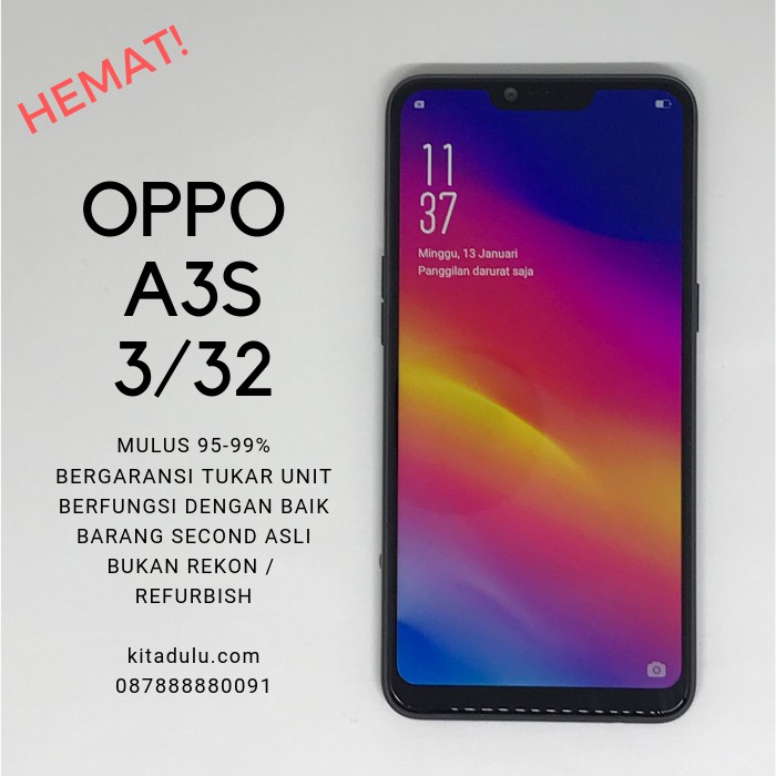 Handphone Second Termurah Special Oppo A3s Ram 3gb Memory 32gb 3 32 By Kitadulu Com Hp Bekas Shopee Indonesia