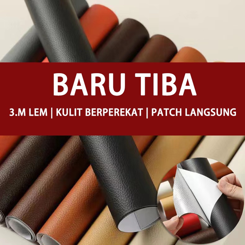 Black 3M Sticker Kulit Perbaikan Sofa Dan Jok Motor Leather Sticker Kulit PU sticker kulit sofa mete