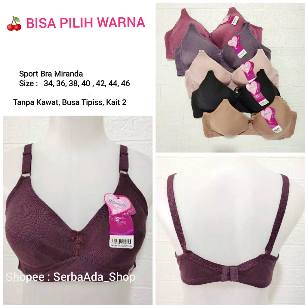 Bra Wanita Tanpa Kawat  Size 34-46 Miranda  BH Murah Nyaman