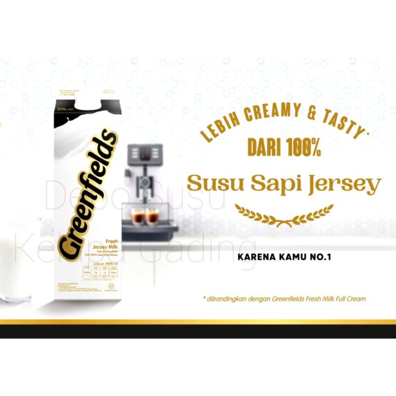 Susu Greenfields Fresh Jersey Milk 1 Liter | Greenfield Pasteurisasi Segar