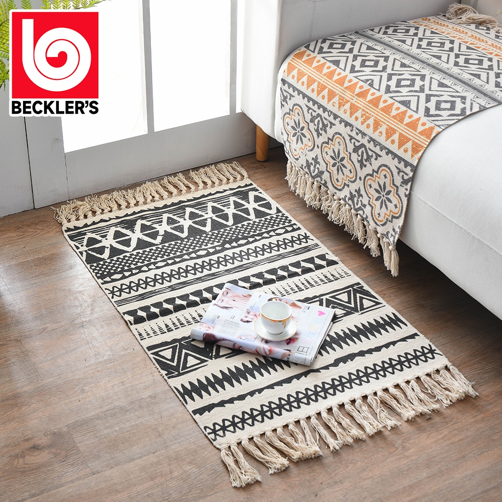 Karpet Bohemian  2 Ukuran/ Keset Karpet Tenun Linen Bohemian Rug Mat