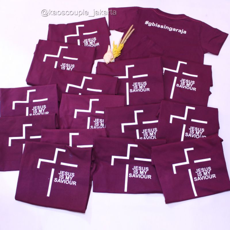 Kaos//T-Shirt/Baju Rohani Kristen/Kristiani/Katolik Salib Yesus Couple Keluarga Ayah Ibu Anak /Sekol
