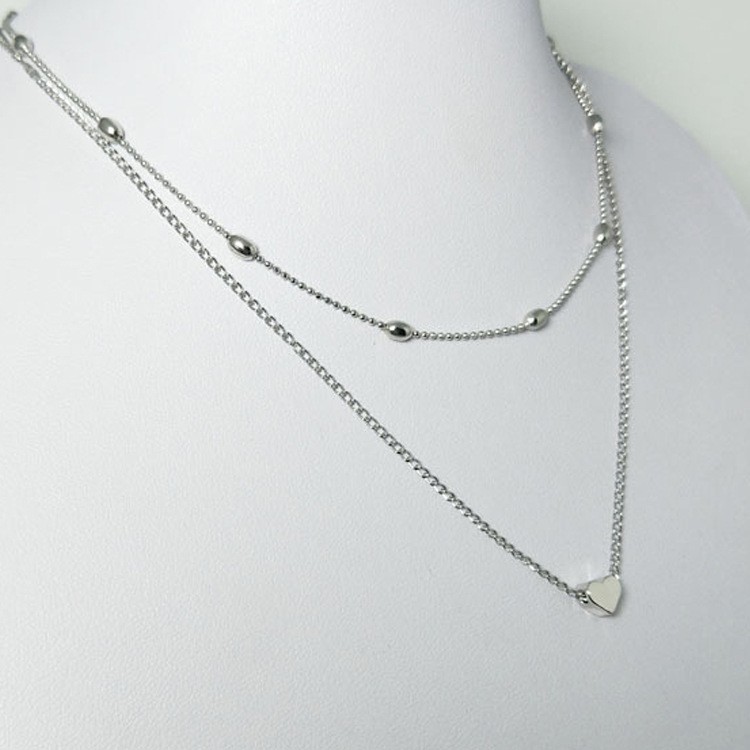 kalung Fashion Korea Simple Berbentuk hati Multilayer Necklace