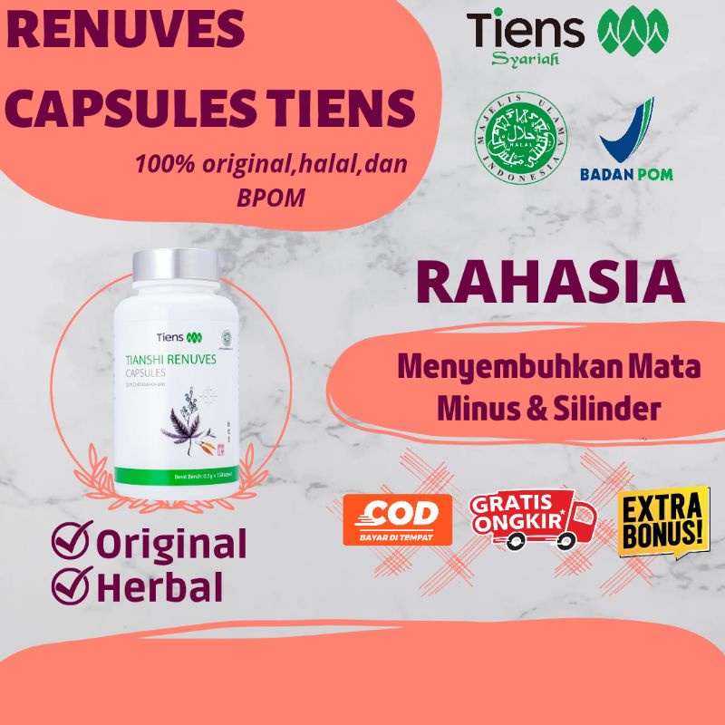 RENUVES CAPSULES SUPLEMENT VITAMIN ECERAN MATA MINUS VITAMIN MATA ANAK VITAMIN MATA MINUS SILINDER V