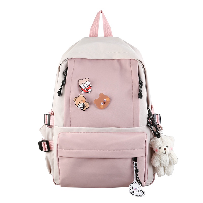 MURMURE.ID | TAS RANSEL WANITA PRIA SEKOLAH KULIAH BACKPACK IMPORT SEKOLAH KULIAH KERJA TERBARU TAS WANITA BG036-PINK