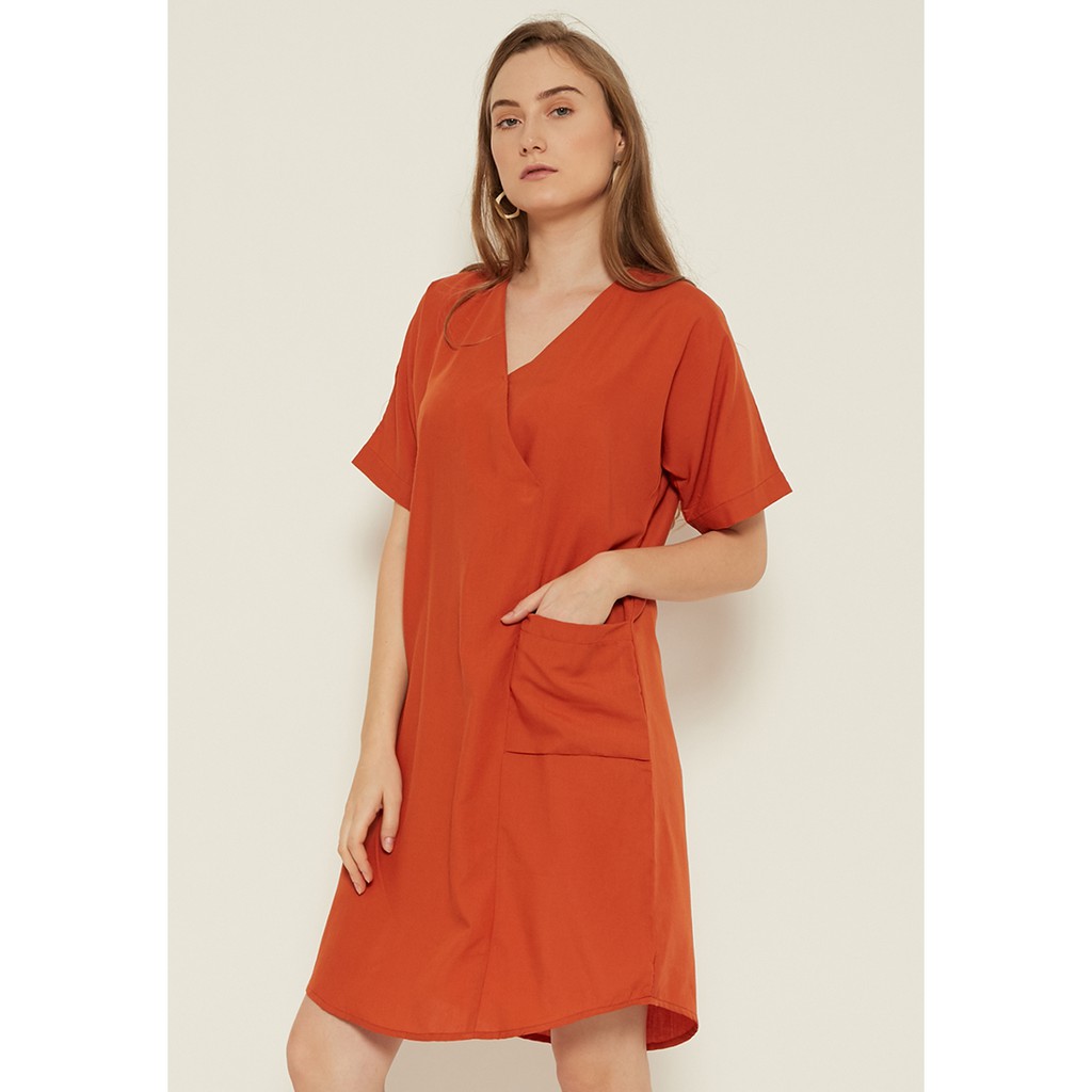 N&amp;A - SUNDAY DRESS BRICK - Dress / Dress Wanita / Dress Sehari-Hari / Dress Korea / Pakaian Wanita