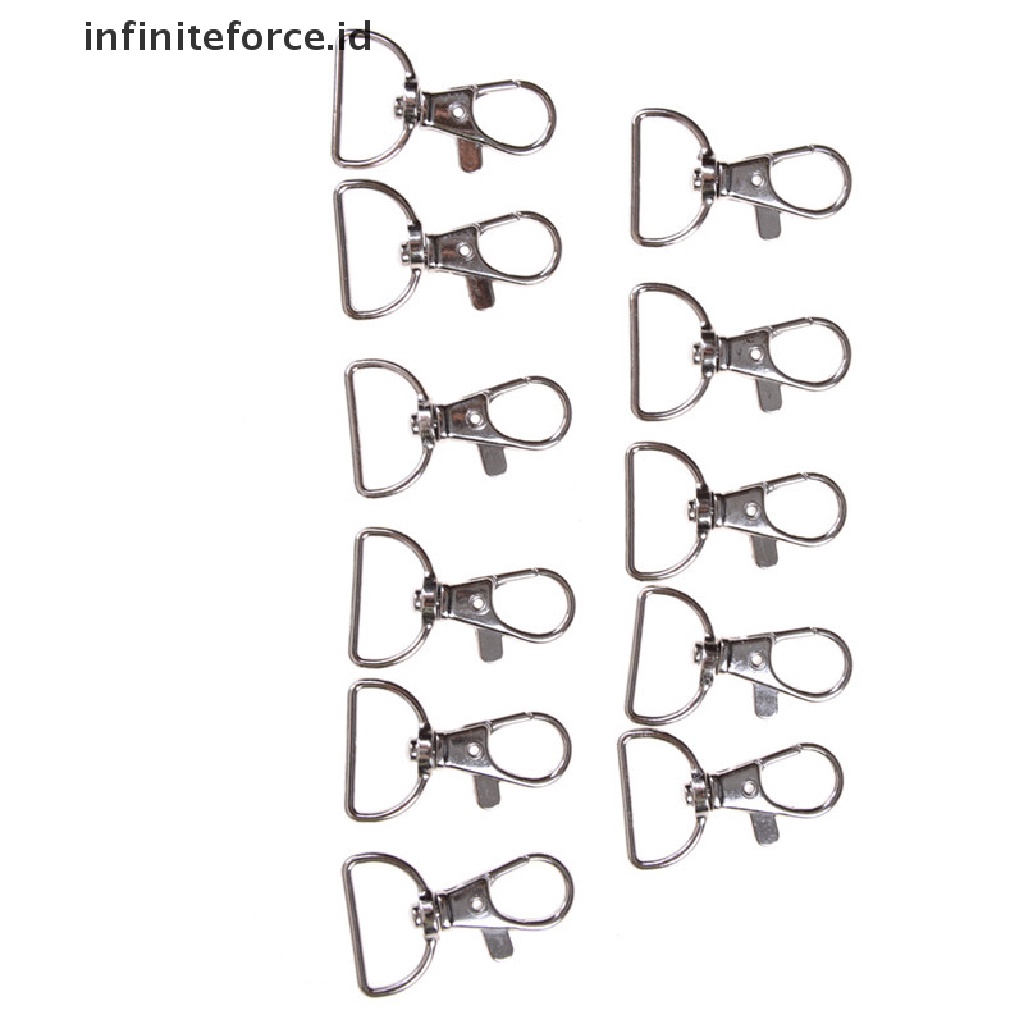 (infiniteforce.id) 10pcs / set Kait Gantungan Kunci Bahan Metal Warna Silver