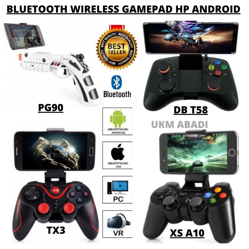 Dobe Bluetooth Wireless Gamepad Joystick HP IOS Android XS Dengan Breket HP Controller 111130