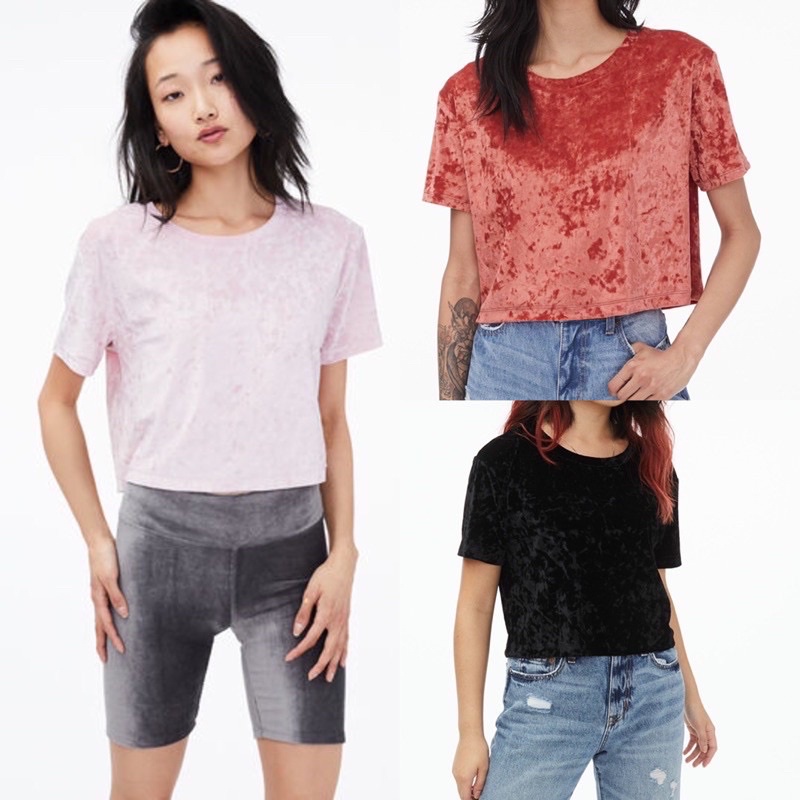 Aeropostale velvet boxy crop