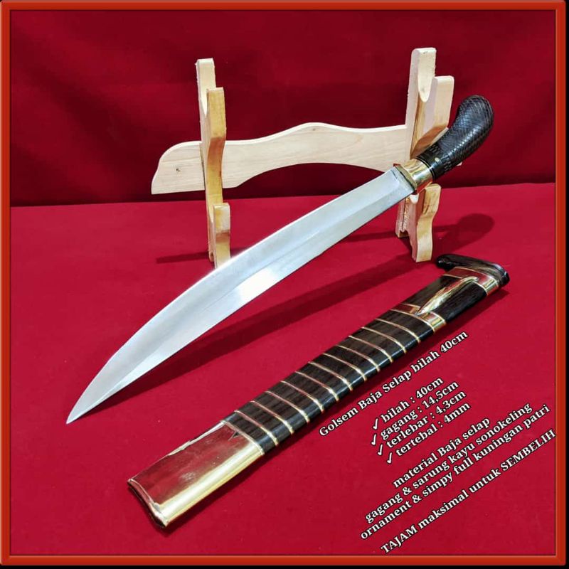 Pisau Ggoloks Semebelihnya baja Selap asli cibatu bilah 40cm