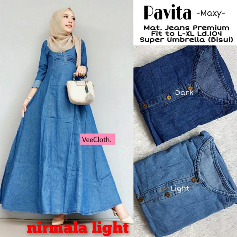 gamis jeans nirmala maxi