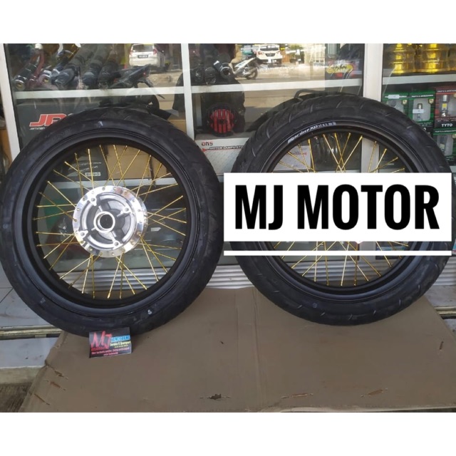 Paketan Velg Sprint XD dan Ban Motor Scorpio Tapak Lebar 17x250x300
