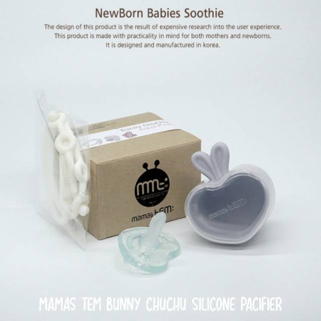 Mamas Tem Bunny ChuChu Silicone Nipple + Case / Mamastem Pacifier / Mama's Tem Kompeng