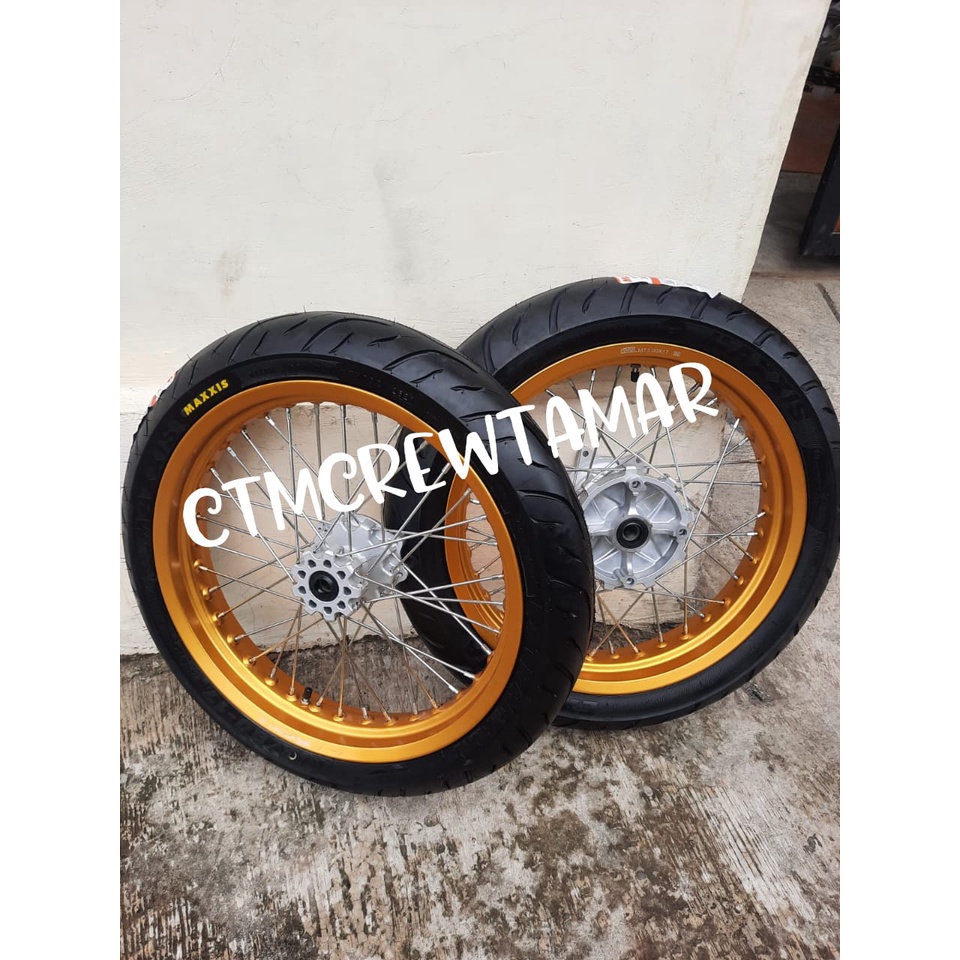 WHELSEET SUPERMOTO CRF150L VELG 250/300-17 BAN MAXXIS 100/80-17&120/70-17