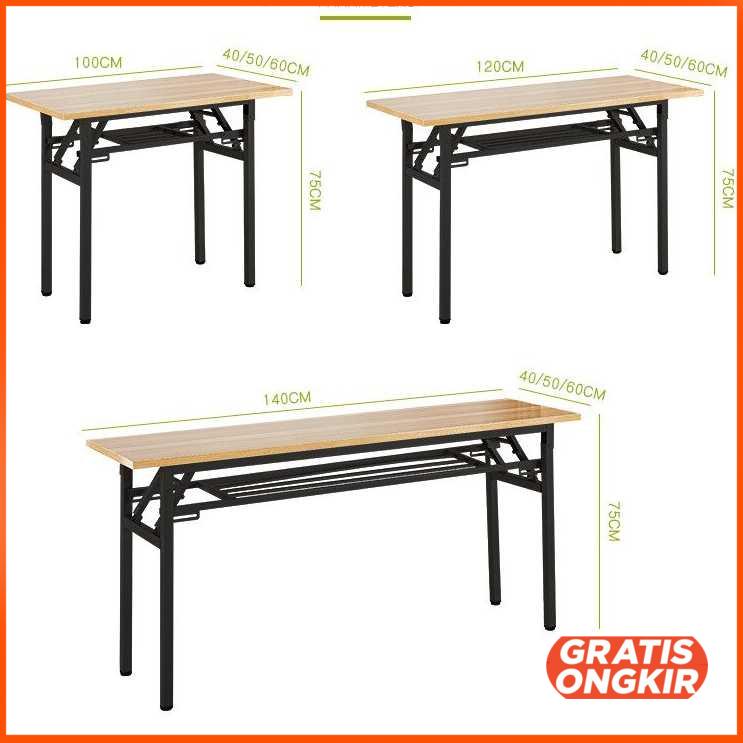 HOME Meja Kayu Belajar Laptop Foldable Desk 120x40CM - M024524