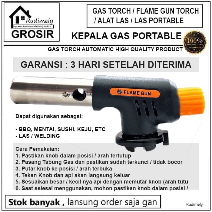 Portable Gas Torch / BBQ Blow Torch / Flame Gun / Korek/GAS TORCH - FLAME GUN TORCH - ALAT LAS - LAS PORTABLE