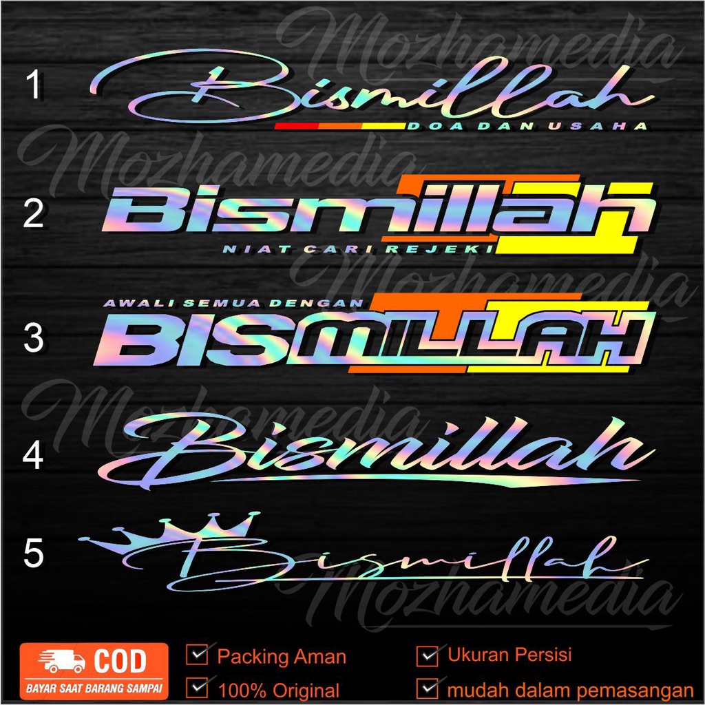 bismilah st2 hologram  sticker kaca mobil l300 granmax carry truck canter elef dutro fuso hino
