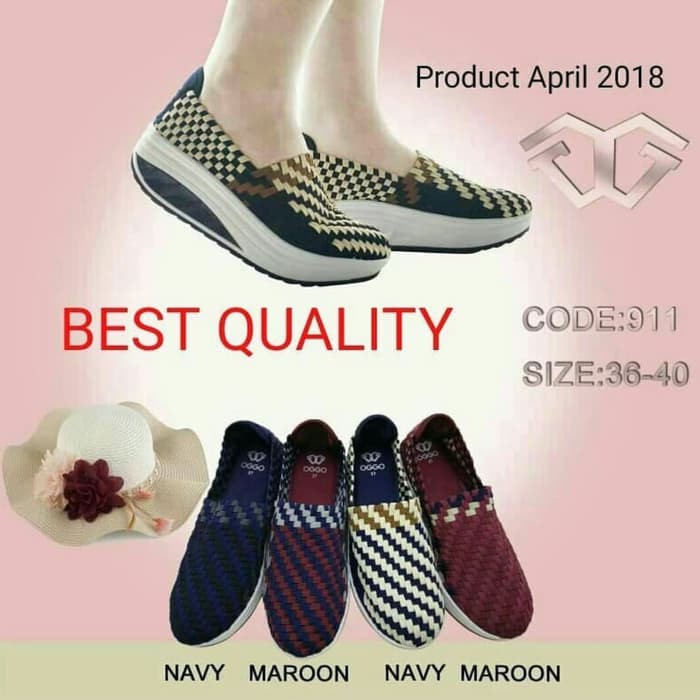 OGGO NEW 911 Sepatu Rajut Wanita / Sepatu WEDGES / OGGO ORIGINAL