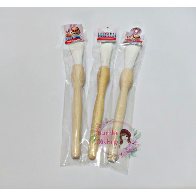 Kuas Kue Mentega Senar Gagang Kayu / Kuas Oles Kue Senar